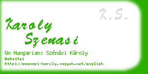 karoly szenasi business card